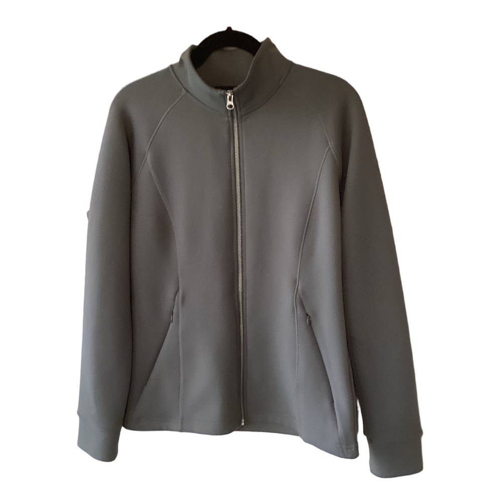 Women’s 32 Degrees Heat Full Zip Jacket Size Small Gray Zippered Pockets Soft